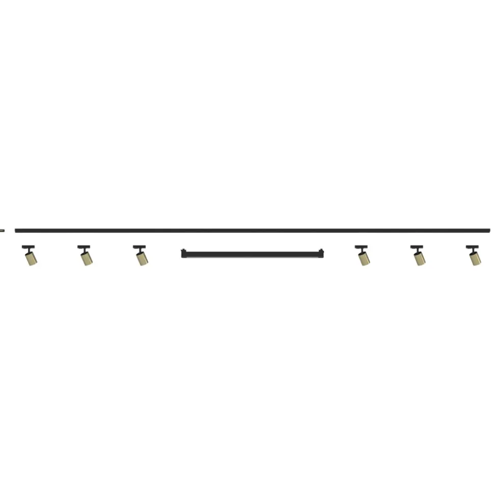 Sistema illuminazione a binario 300cm nero oro led 40w 3000k