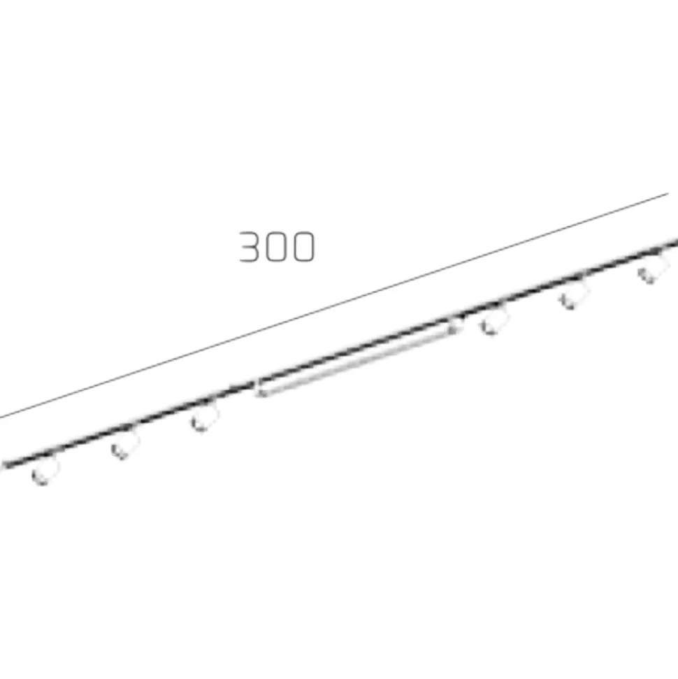 Sistema illuminazione a binario 300cm nero oro led 40w 3000k