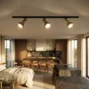 Sistema illuminazione binario 100cm nero oro con 3 spot e27 orientabili