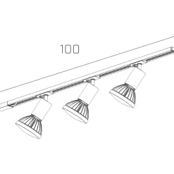 Sistema illuminazione binario 100cm nero oro con 3 spot e27 orientabili