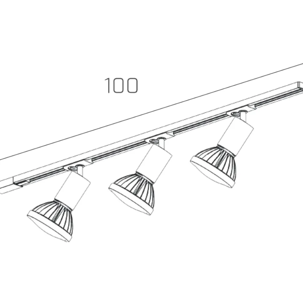 Sistema illuminazione binario 100cm nero oro con 3 spot e27 orientabili