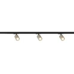 Sistema illuminazione binario monofase 100cm nero con 3 spot sabbia