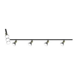 Sistema luci a binario angolare 300cm nero oro 7 spot e27 orientabili monofase