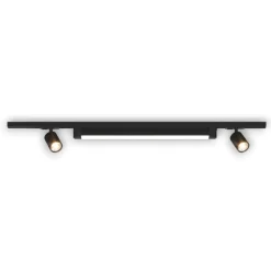 Sistema luci a binario binario led modulo nero 28w 3000k con spot orientabili
