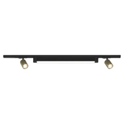 Sistema luci a binario 100cm modulo led 28w 3000k nero oro spot orientabili