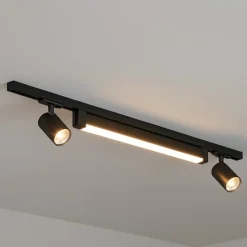 Sistema luci a binario led 28w 4000k con spot nero monofase