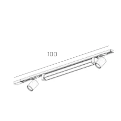 Sistema luci a binario led 28w 4000k con spot nero monofase