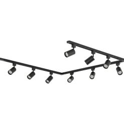 Sistema plafoniera a binario trifase 220v nero con faretti