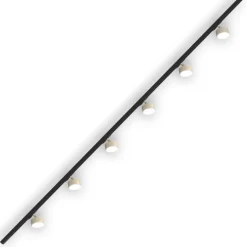 Sistema plafoniera binario 200cm monofase con 6 spot gx53 sabbia orientabili