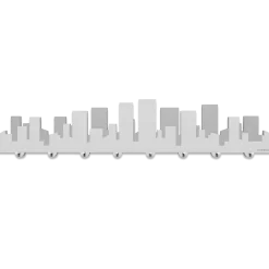 Skyline grande appendichiavi da parete moderno legno bianco grigio