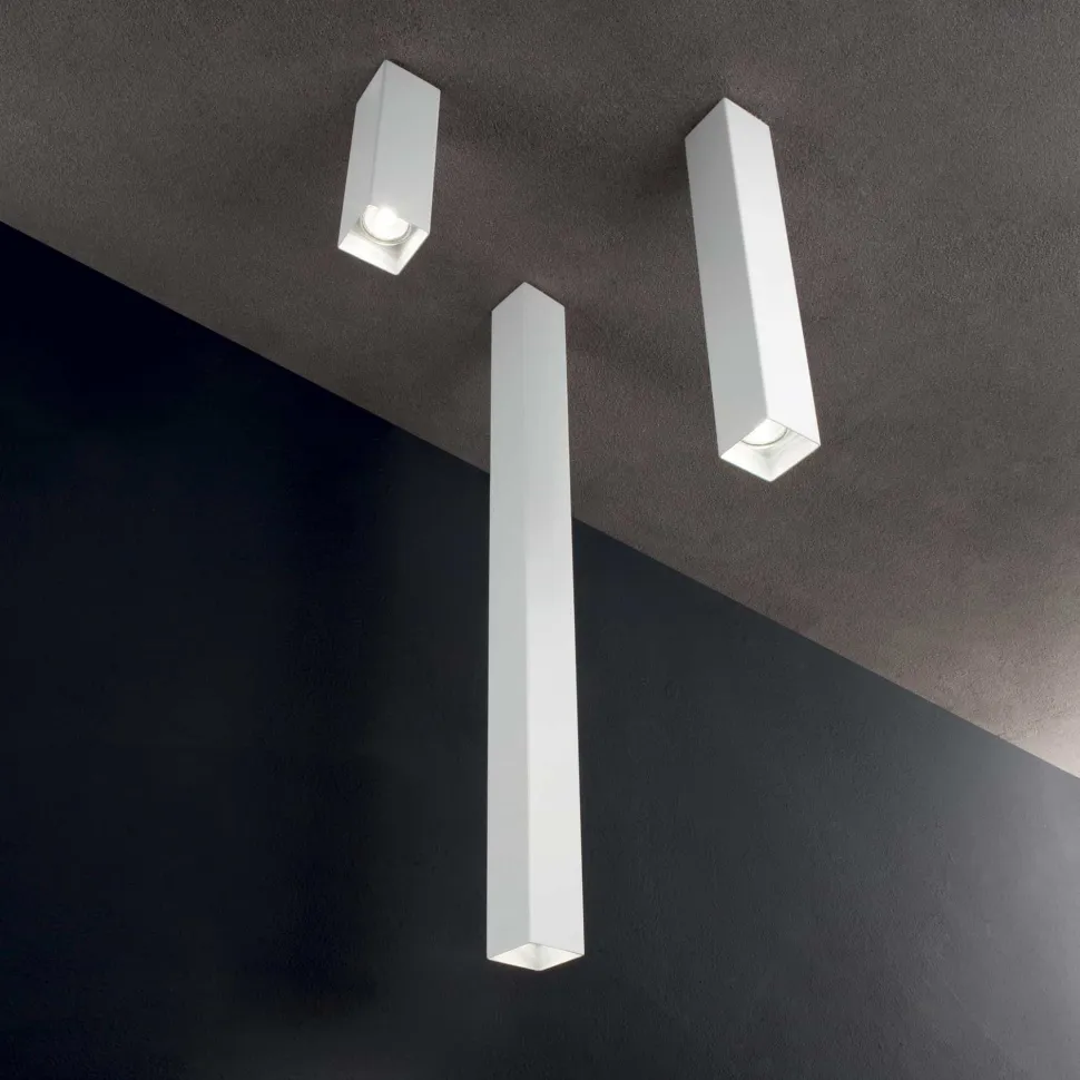 Sky pl1 h75 idea lux faretto squadrato da soffitto led 5w 3000k bianco