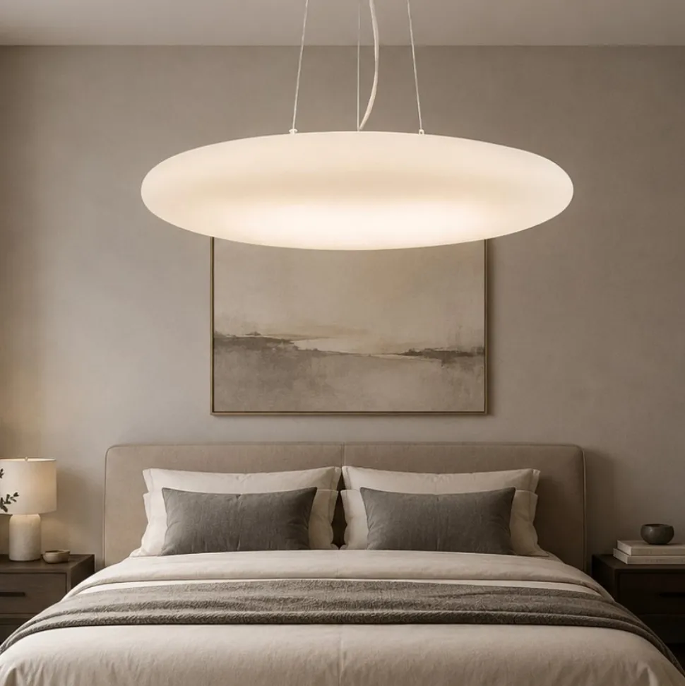 Smarties sp5 d60 lampadario per camera da letto vetro bianco ideal lux