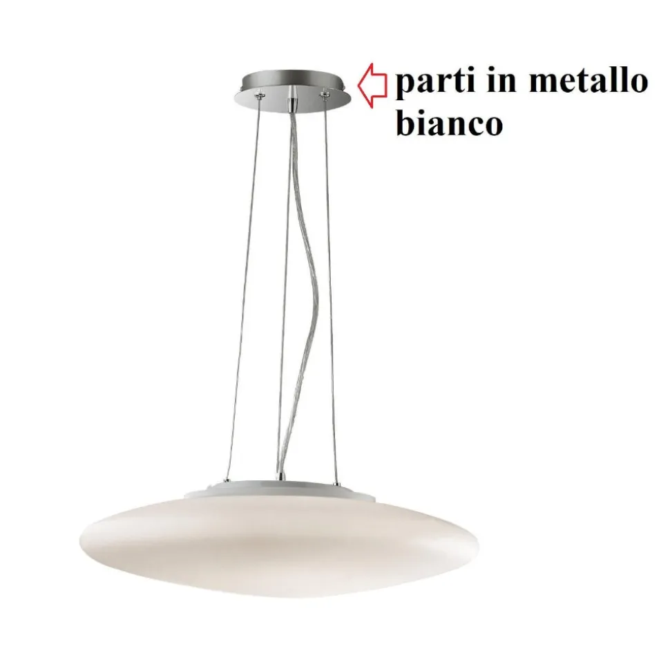 Smarties sp5 d60 lampadario per camera da letto vetro bianco ideal lux