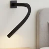 Snake w2 linea light applique led 1,5w 3000k nero orientabile