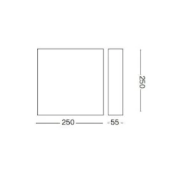 Snow pl 3000k ideal lux plafoniera da esterno quadrata led 3000k ip65