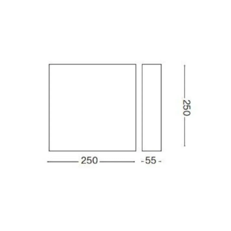 Snow pl 3000k ideal lux plafoniera da esterno quadrata led 3000k ip65