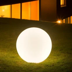 Sole pt1 ideal lux lampada da terra per esterno giardino sfera bianca 40cm