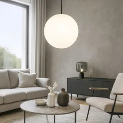 Sole sp1 d50 ideal lux lampadario da cucina boccia sfera bianca