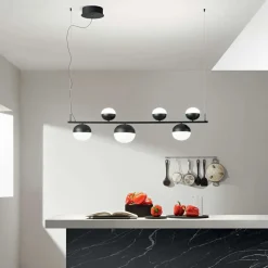 So mali nero ondaluce lampadario led moderno