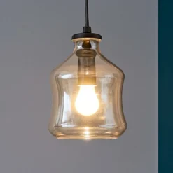 So pin a ondaluce lampada a sospensione per isola vetro ambra