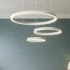 So soel 3 bianco ondaluce lampadario moderno cerchi led