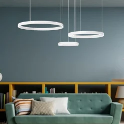 So soel 3 bianco ondaluce lampadario moderno cerchi led