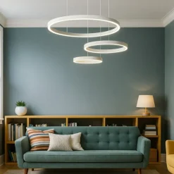 So soel 3 bianco ondaluce lampadario moderno cerchi led