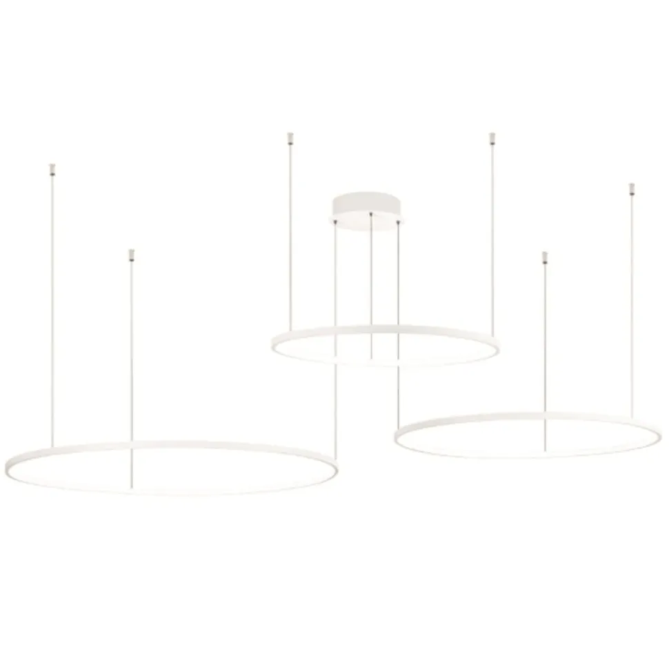 So soel 3 bianco ondaluce lampadario moderno cerchi led