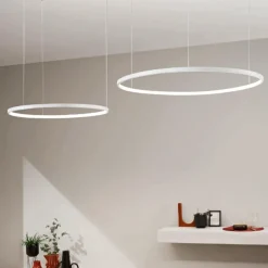 So soel 2 bianco ondaluce lampadario moderno cerchi led