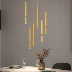 So tubic 6 ondaluce lampadario oro sei luci led 3000k