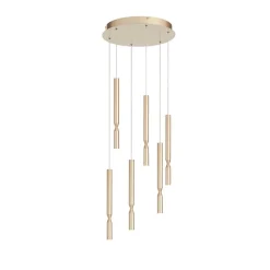 So tubic 6 ondaluce lampadario oro sei luci led 3000k