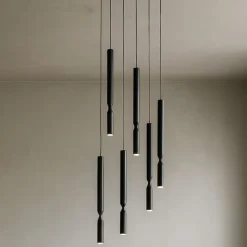 So tubic 6 ondaluce luce lampadario moderno nero 6 luci led