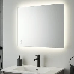 Specchiera da bagno rettangolare led touch 4000k antiappannamento