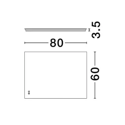 Specchiera da bagno rettangolare led touch 4000k antiappannamento