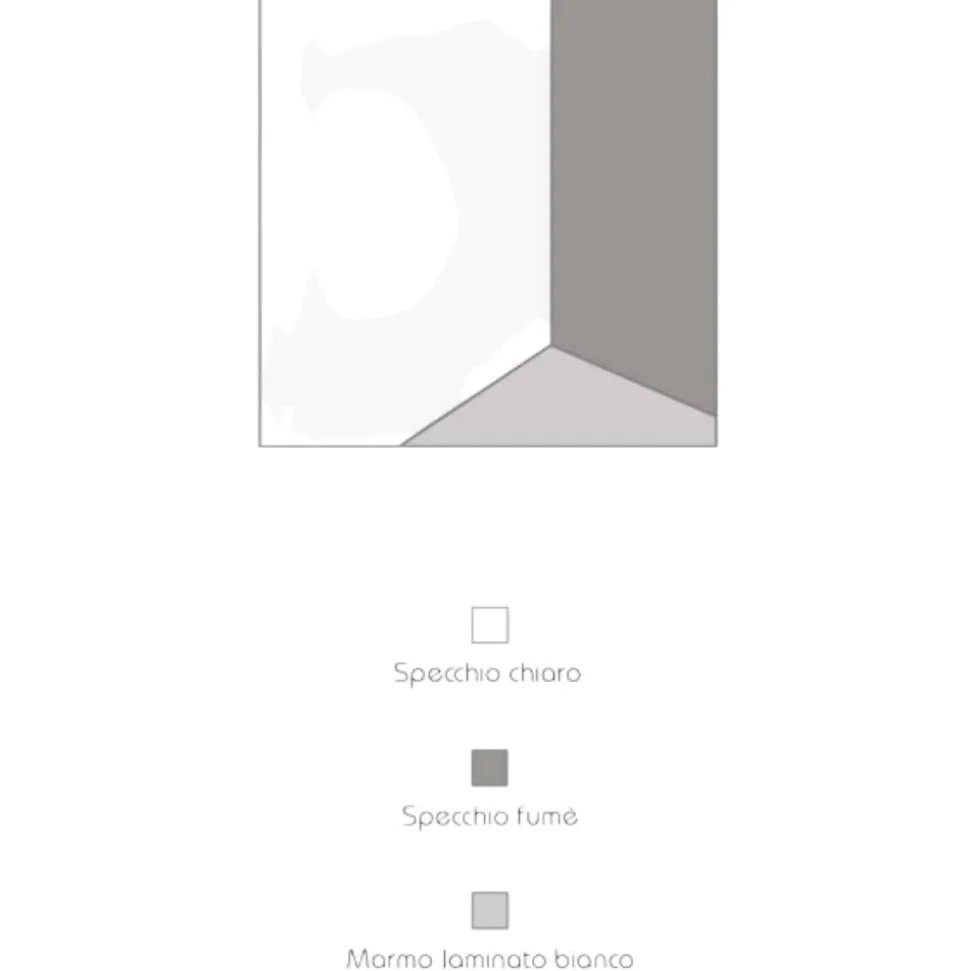 Specchio da parete 100cm design moderno per ingreso vetro marmo