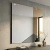 Specchio da parete 100cm moderno quadrato vetro fume-bronzo
