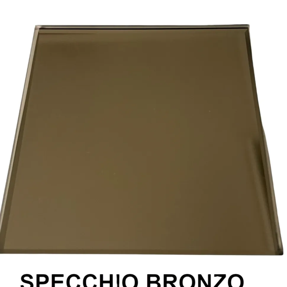 Specchio da parete 100cm moderno quadrato vetro fume-bronzo