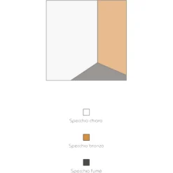 Specchio da parete 100cm moderno quadrato vetro fume-bronzo