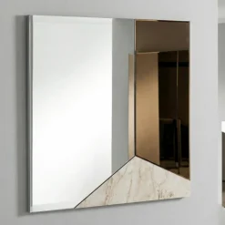 Specchio da parete 80cm quadrato vetro bronzo - marmo design