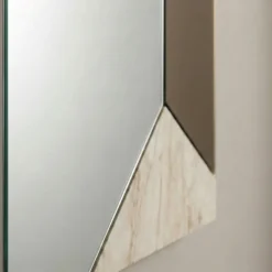 Specchio da parete 80cm quadrato vetro bronzo - marmo design