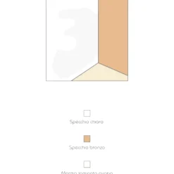 Specchio da parete 80cm quadrato vetro bronzo - marmo design