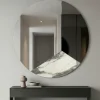 Specchio da parete 100cm rotondo design moderno fume-marmo