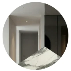 Specchio da parete 100cm rotondo design moderno fume-marmo