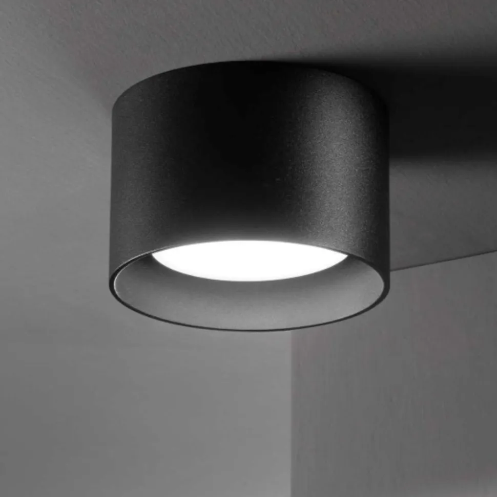 Spike pl1 nero ideal lux faretto da soffitto cilindro gx53 9w 3000k