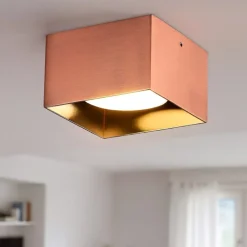 Spike pl1 square ideal lux faretto quadrato rame 3000k per soffitto