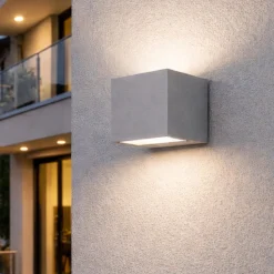 Spot perenz applique da esterno cubotto ip65 grigio cemento led 3000k