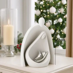 Statuetta presepe di natale h12 moderno bianco bongelli preziosi