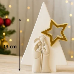 Statuetta presepe di natale h13 natività bianco nocciola bongelli preziosi