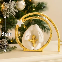 Statuina presepe di natale moderno natività oro h30 bongelli preziosi