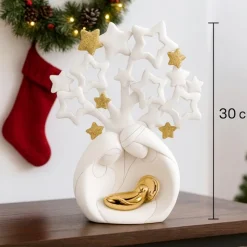 Statuina presepe di natale oro h30 natività bongelli preziosi